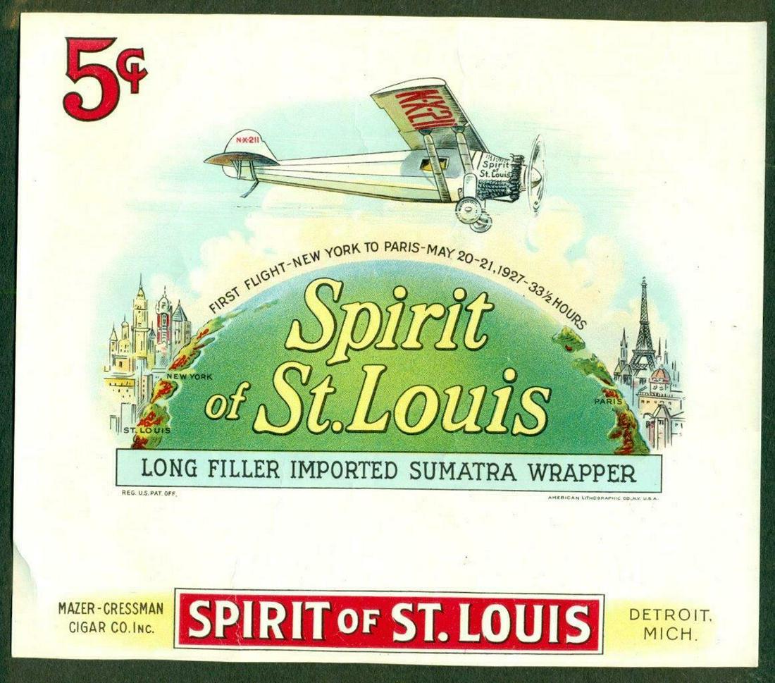 1927 SPIRIT of ST LOUIS LINDBERGH FLIGHT CIGAR BOX (1 of 2)