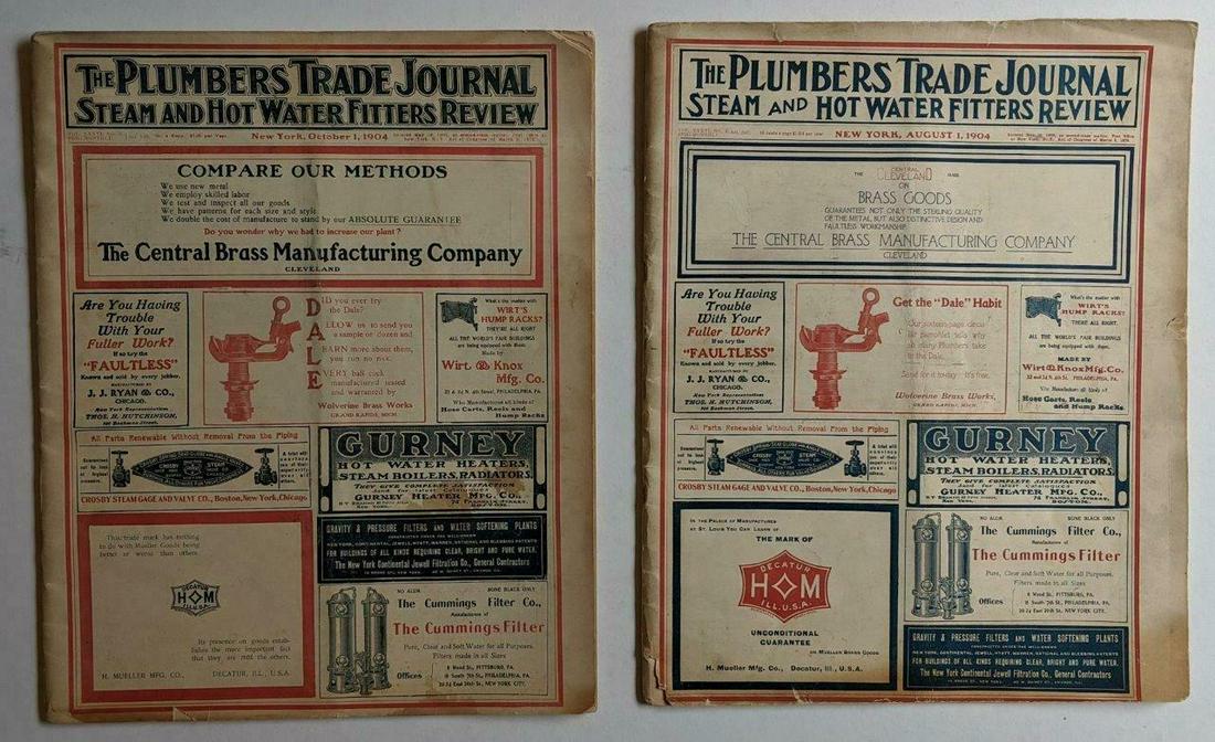 LOT of 2, 1904 PLUMBER TRADE JOURNAL STEAM & HOT WATER (1 of 4)