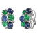 Diamond Sapphire Emerald White Gold 18 Karat Earrings