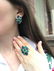 Diamond Sapphire Emerald White Gold 18 Karat Earrings - 2