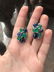 Diamond Sapphire Emerald White Gold 18 Karat Earrings - 3