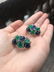 Diamond Sapphire Emerald White Gold 18 Karat Earrings - 5