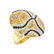 Yellow and Orange Sapphire, White Diamond 18 Karat