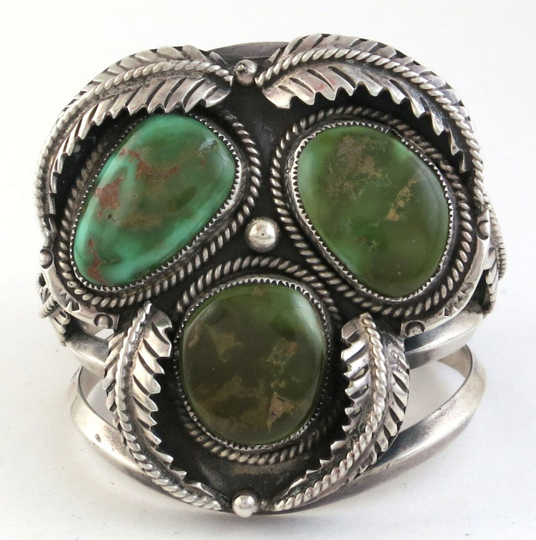 BIG Sterling Silver Royston Turquoise 135G Bracelet (1 of 6)