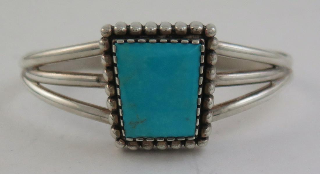 Carol Felley Sterling Silver & Turquoise Bracelet (1 of 6)