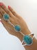 XXL Sterling Silver & Turquoise Slave Bracelet - 4
