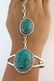 XXL Sterling Silver & Turquoise Slave Bracelet - 5
