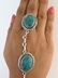 XXL Sterling Silver & Turquoise Slave Bracelet - 6