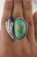 Sterling Silver & Amethyst XL Turquoise Ring Size 9