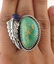 Sterling Silver & Amethyst XL Turquoise Ring Size 9 - 5