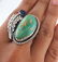 Sterling Silver & Amethyst XL Turquoise Ring Size 9 - 6