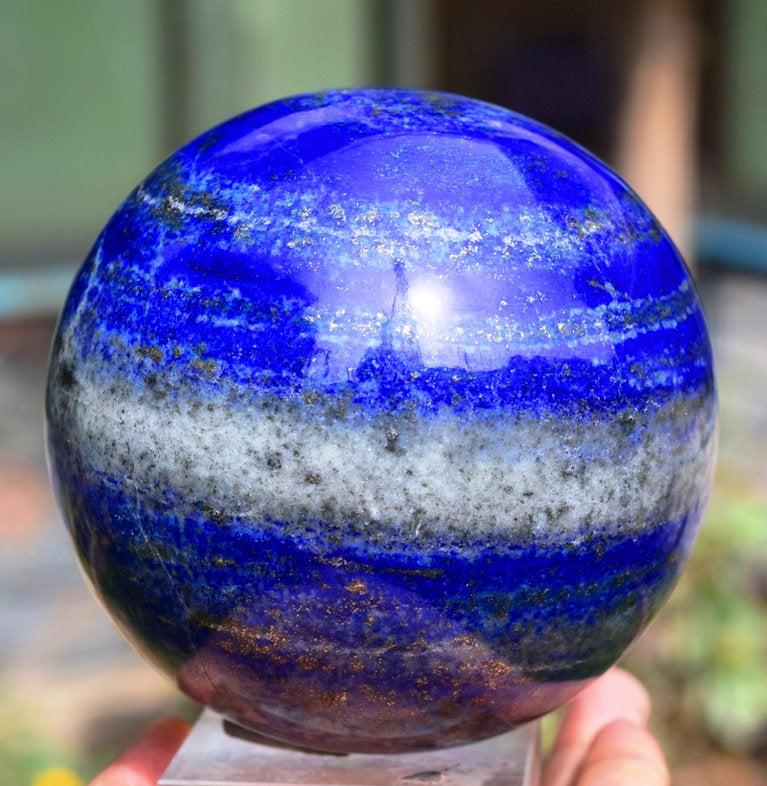 1322 Gram Huge Size Blue Lapis Lazuli Sphere Ball ~: Material lapis lazuli more Description 1322 Gram Huge Size Blue Lapis Lazuli Sphere Ball ~ Polished Tumble ~ Healing Rock ~ Chakras ~ 93 mm Weight : 1322 Gram Diameter : 93 mm Origin : Badakhshan Afgh