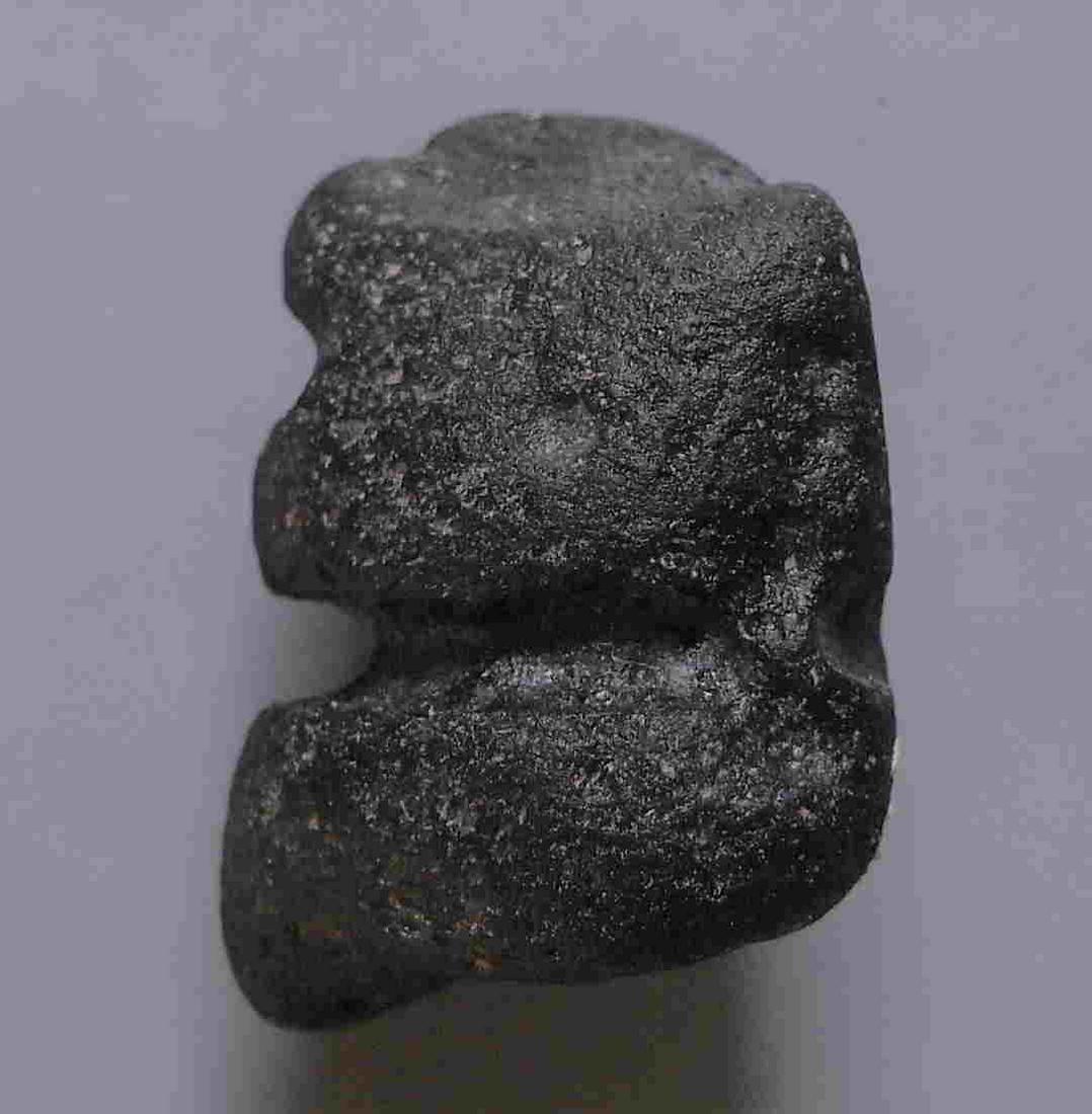 PHILIPPINITE TEKTITE - FROM METEORITE IMPACT: Title: PHILIPPINITE TEKTITE - FROM METEORITE IMPACT Origin: Paracale, Camarines Norte, Luzon, Philippines Size: 3x2.5x1.5 cm / 18 gram Description: flat-cylindrical rizalite/philippinite tektite with