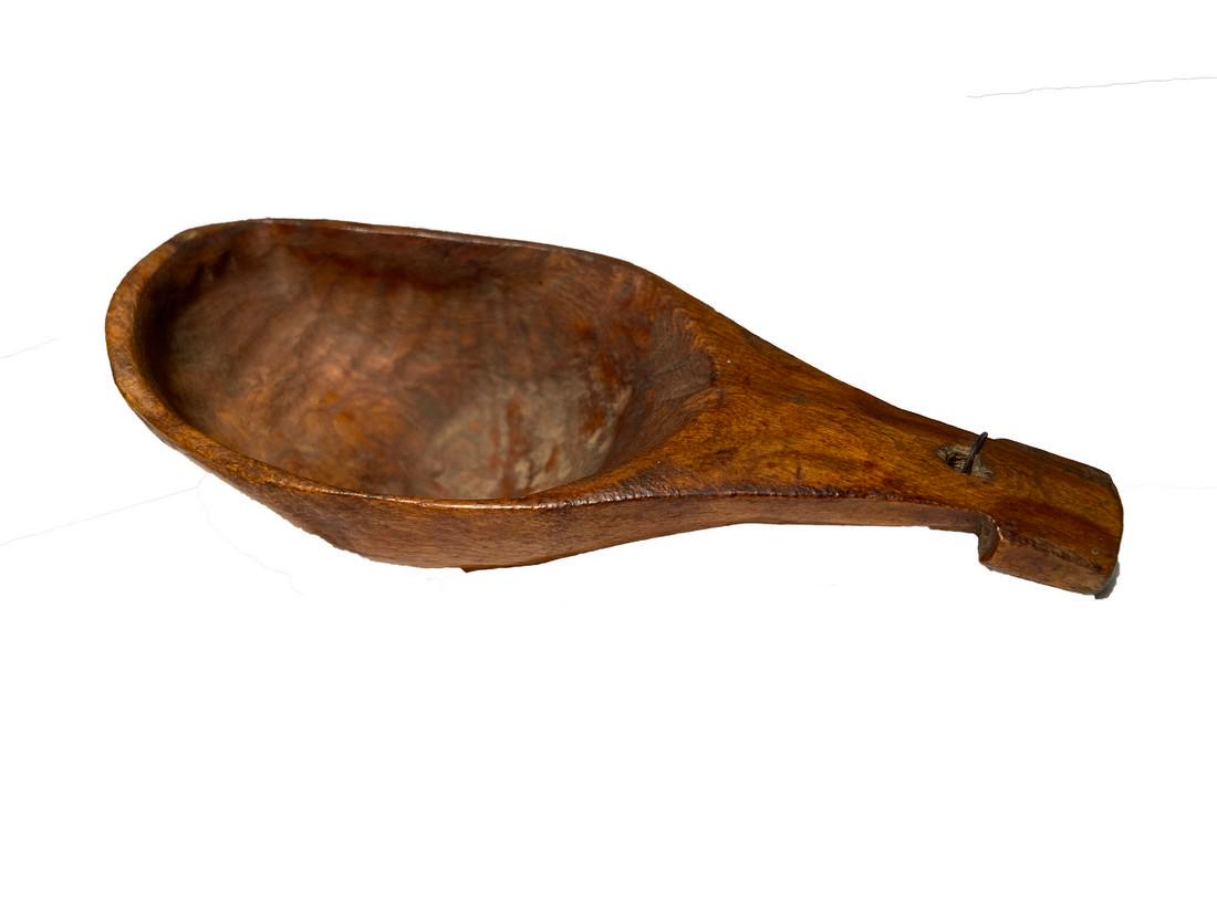 Belt Cup: Title: Belt Cup Dimension: 5 ½” Provenance/Additional Info: Hand carved wooden witch hazel NYS Native American belt water cup for canoe. Shipping: Domestic: Flat-rate of $15.00 to anywhere within t