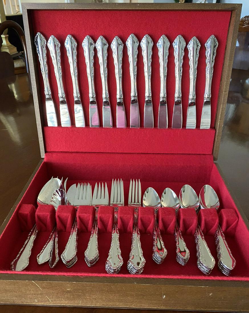 BB: Reed & Barton Silverware Flatware Storage Chest Box (1 of 12)