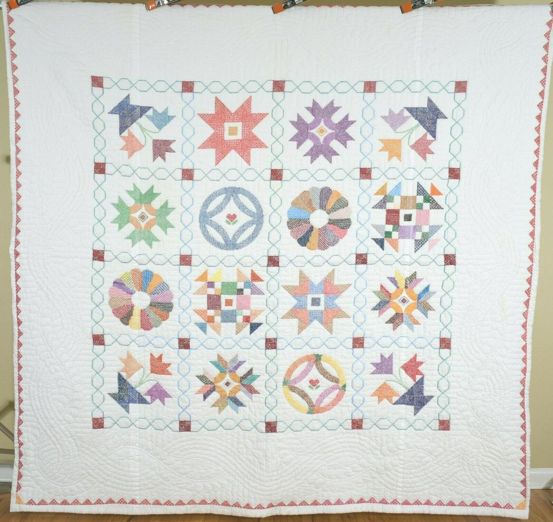 Cross stitch sampler quilt (1 of 12)