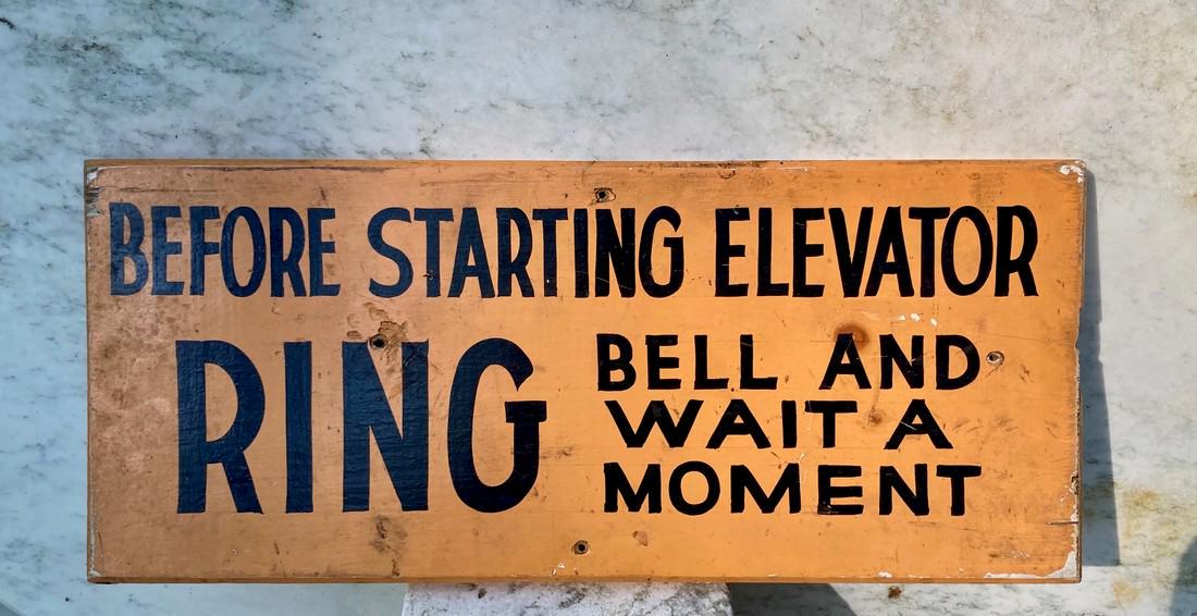 C1950 industrial elevator sign (1 of 4)