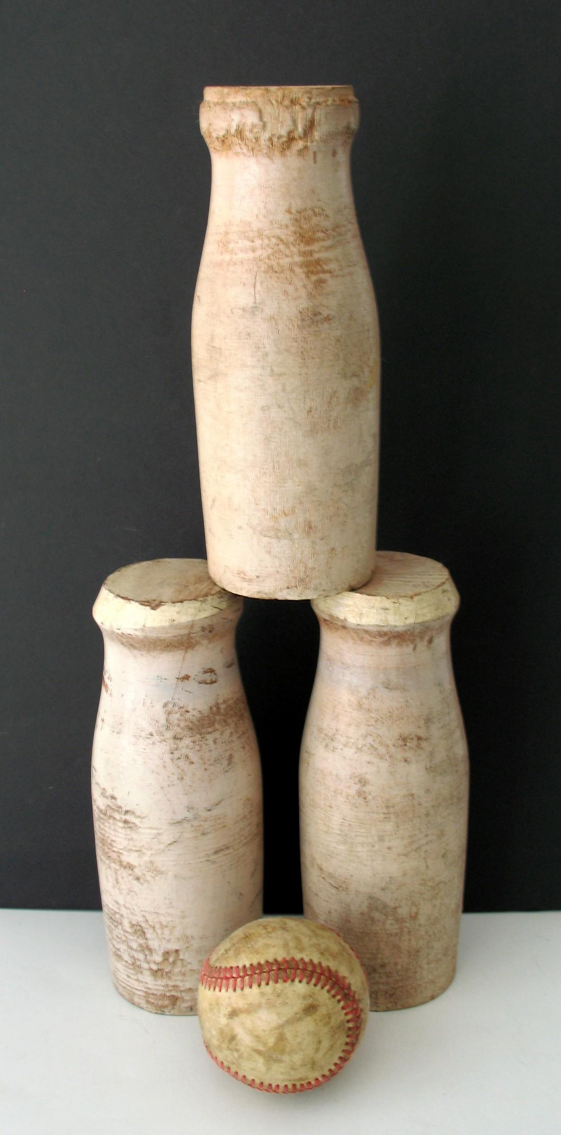 Vintage wood carnival knock-down bottles. (1 of 1)