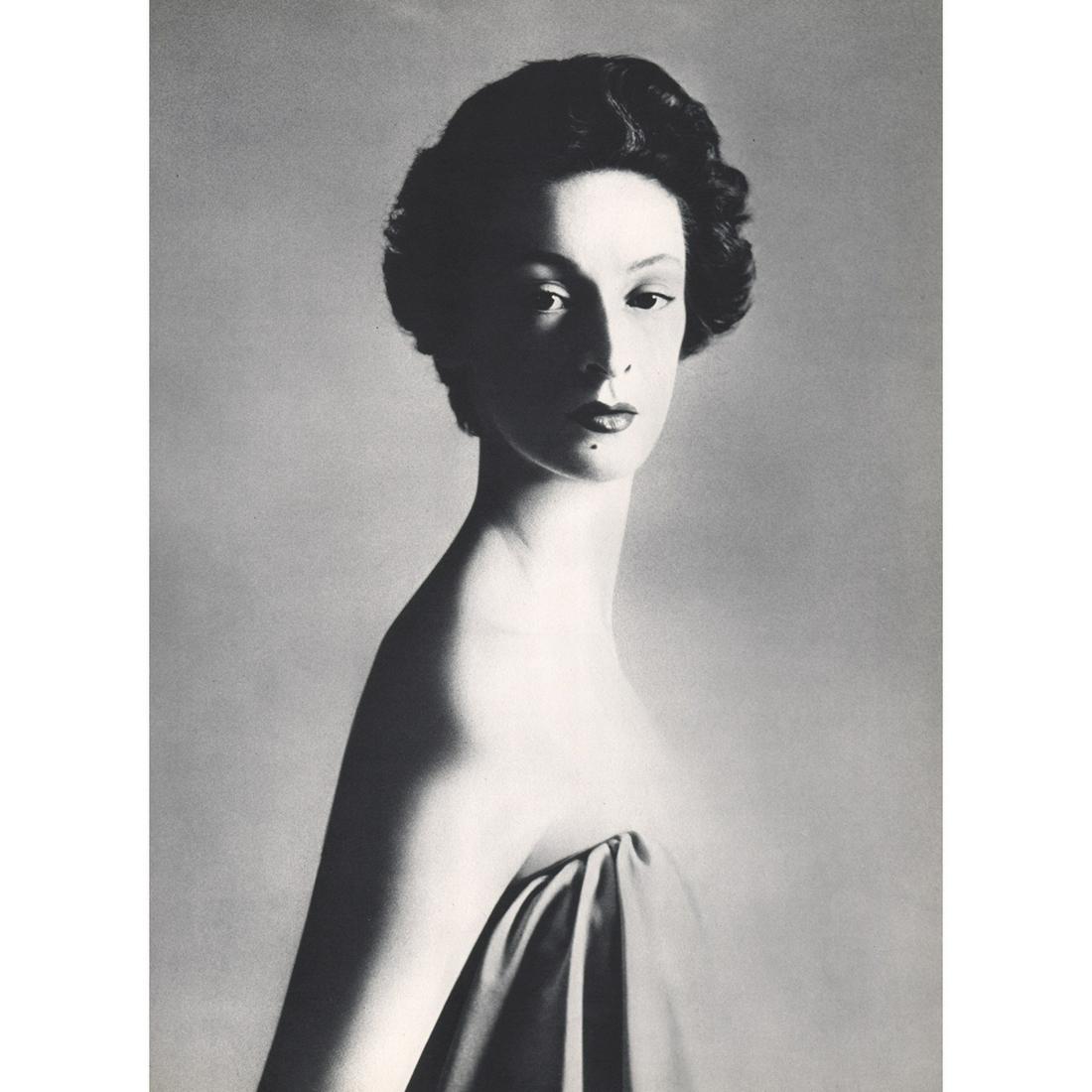 RICHARD AVEDON - Signora Gianni Agnelli, 1953: Artist: RICHARD AVEDON Print Title: Signora Gianni Agnelli, 1953 Medium: Sheet-Fed Gravure Printed in 1950's Printed in Switzerland Image Size approx: 14 x 10 inches Richard Avedon (1923-2004) was an 