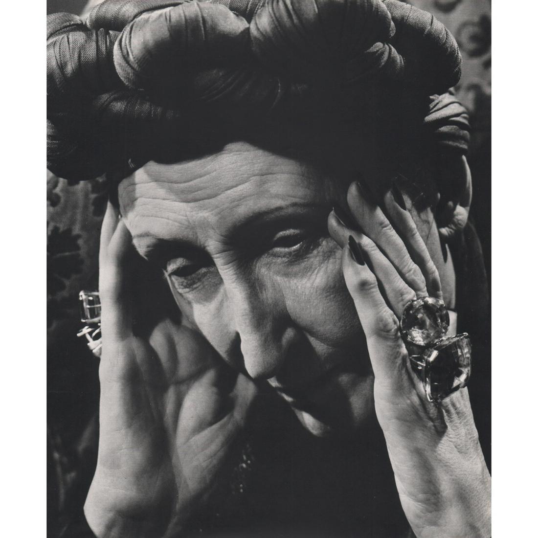 PHILIPPE HALSMAN - Edith Sitwell: Artist: PHILIPPE HALSMAN Print Title: Edith Sitwell Dame Edith Louisa Sitwell, DBE (1887-1964) was a British poet and critic. She reacted badly to her eccentric, unloving parents and lived much of her