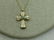Sterling Gold Vermeil Emerald Diamond Cross Necklace,