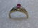 Vintage 10kt Marquis Ruby Ring, Diamond Chips, size 7,