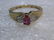 Vintage 10kt Marquis Ruby Ring, Diamond Chips, size 7, - 2