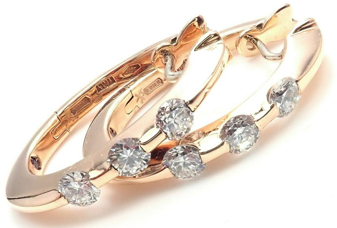 Authentic! Roberto Coin 18k Yellow Gold Three Diamond: Authentic! Roberto Coin 18k Yellow Gold Three Diamond Hoop Earrings Product Description About This Piece: About Roberto Coin: Founded in Vicenza in 1977, Roberto Coin was first established by its epon