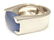 AUTHENTIC CARTIER 18K WHITE GOLD LARGE CHALCEDONY RING, - 6