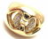 Authentic! BULGARI BVLGARI 18k Yellow Gold Diamond Ring