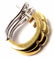 Authentic! Damiani 18k Yellow & White Gold Diamond Hoop - 8
