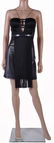 New Versace Black Silk Fringe Top and Leather Skirt - 3