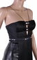 New Versace Black Silk Fringe Top and Leather Skirt - 4