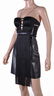 New Versace Black Silk Fringe Top and Leather Skirt - 5