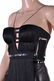 New Versace Black Silk Fringe Top and Leather Skirt - 6