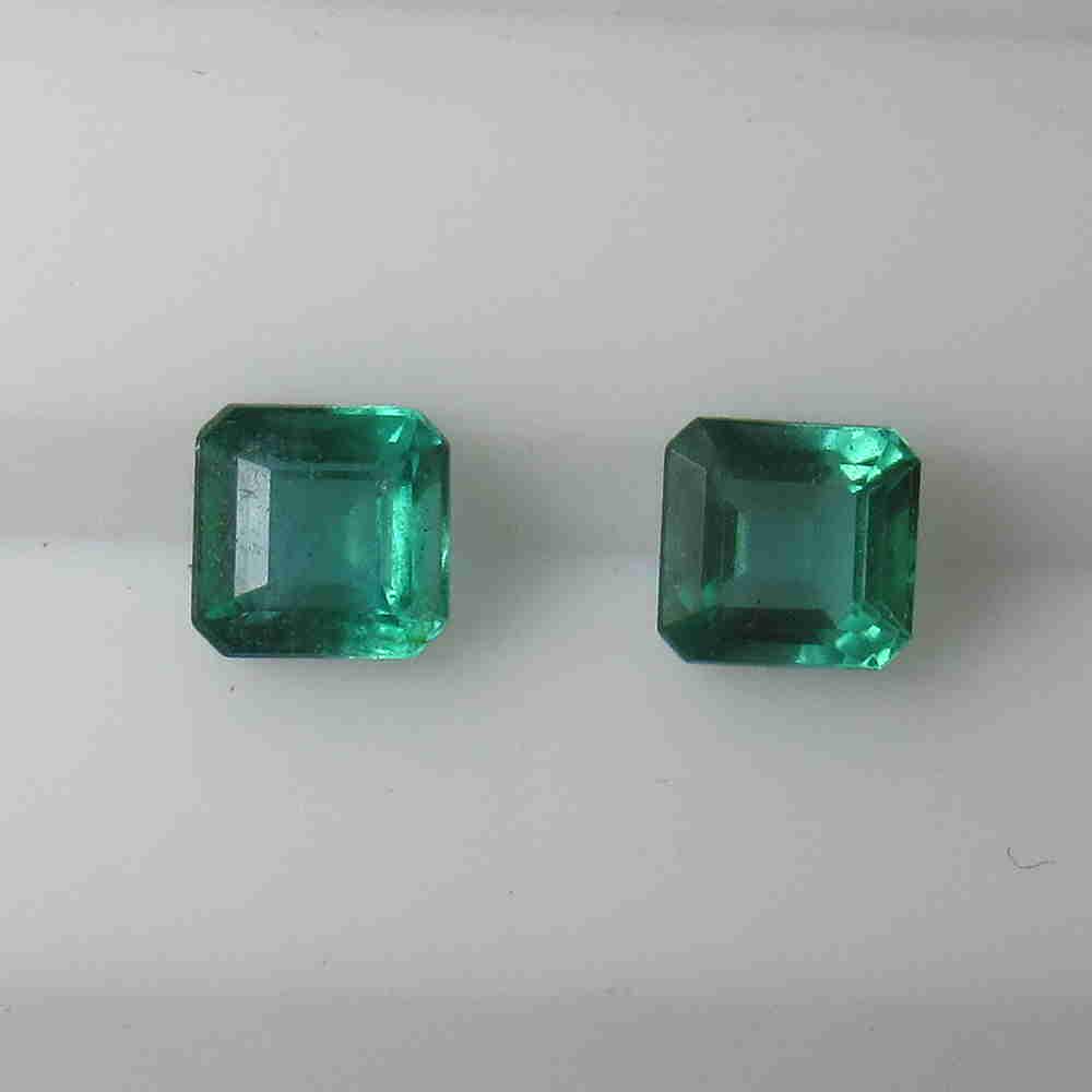 1.19 Ctw Natural Zambian Emerald Square Pair (1 of 2)