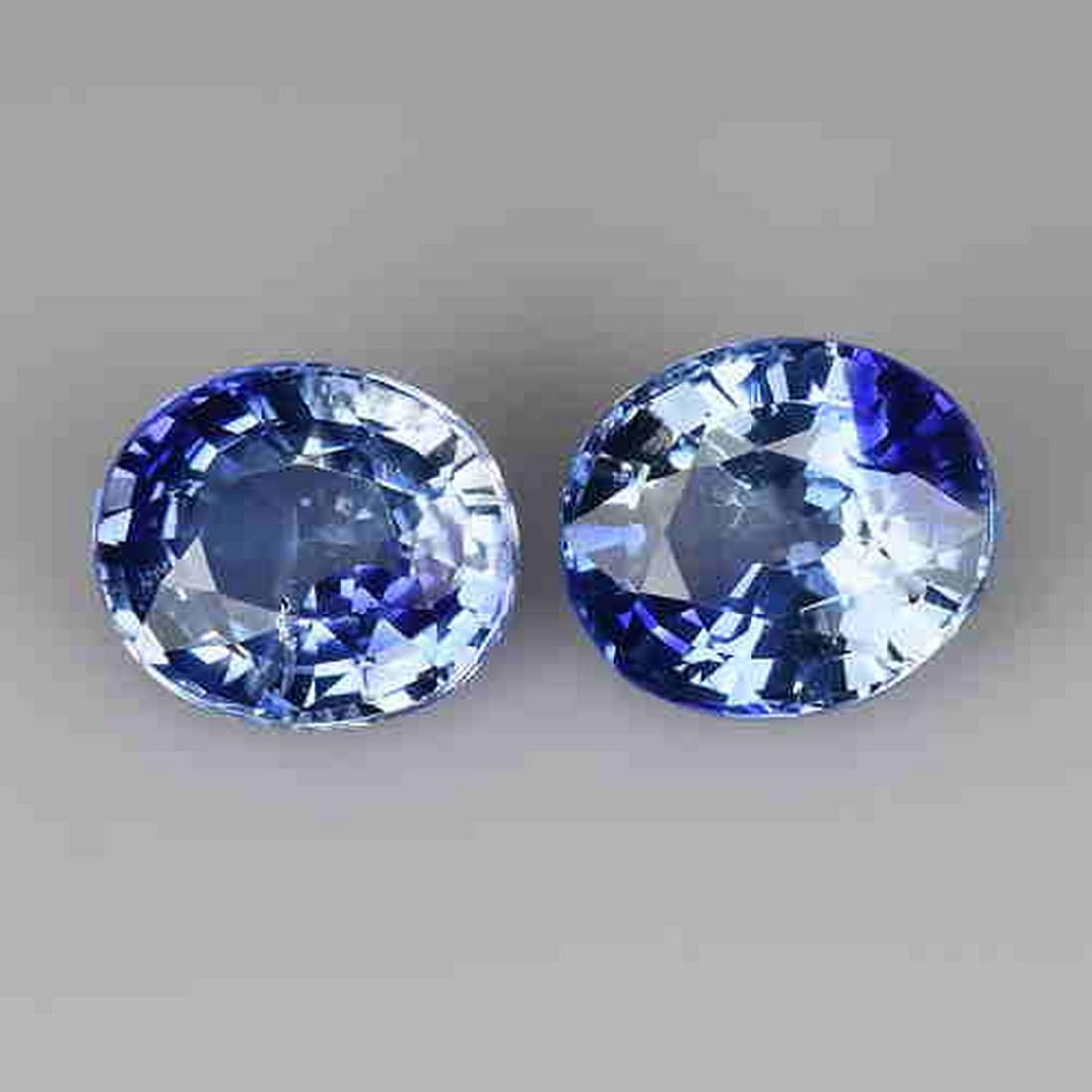1.95Cts 2 Pcs Oval 100% Natural Sri Lanka BLUE SAPPHIRE (1 of 1)