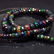 70.12 Ct 925 Silver 128 Black Fire Opal Beads Necklace