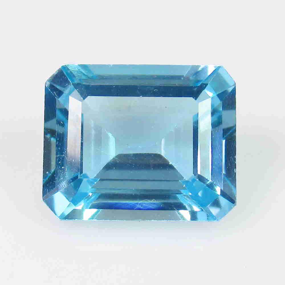 IGI Certified 6.97 Ctw Natural Swiss Blue Topaz Emerald (1 of 3)