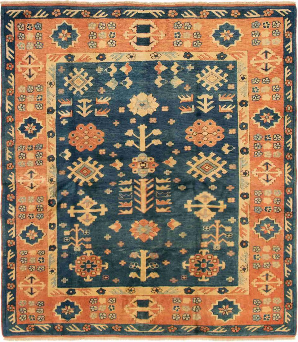 Hand-knotted Antique Shiravan Navy Blue Wool Rug 6'5" x (1 of 3)