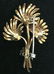 18K Gold Brooch with Green Stones Italy - 4