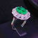 18 kt. White gold Ring-2.6ct Emerald 1.8 ct Diamond - 2