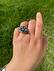 Platinum Ring Sapphire, Emerald, & Diamond Ring with - 17