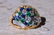 Platinum Ring Sapphire, Emerald, & Diamond Ring with