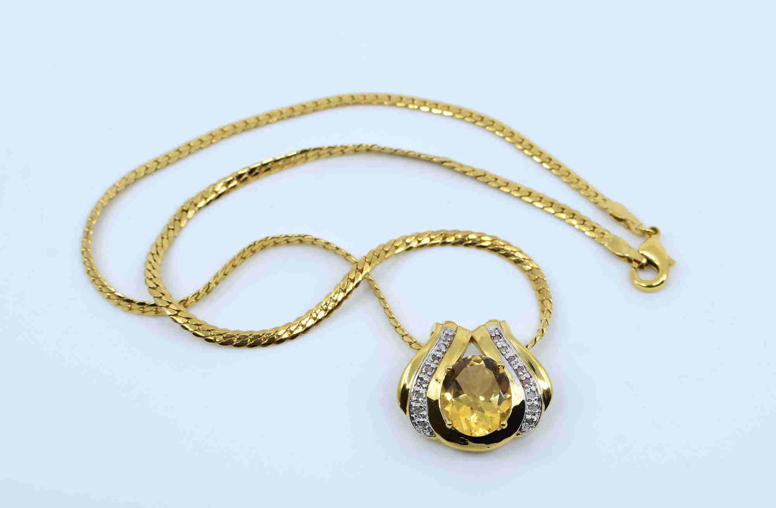 6.14 CT Citrine & Diamond Designer Necklace (1 of 3)