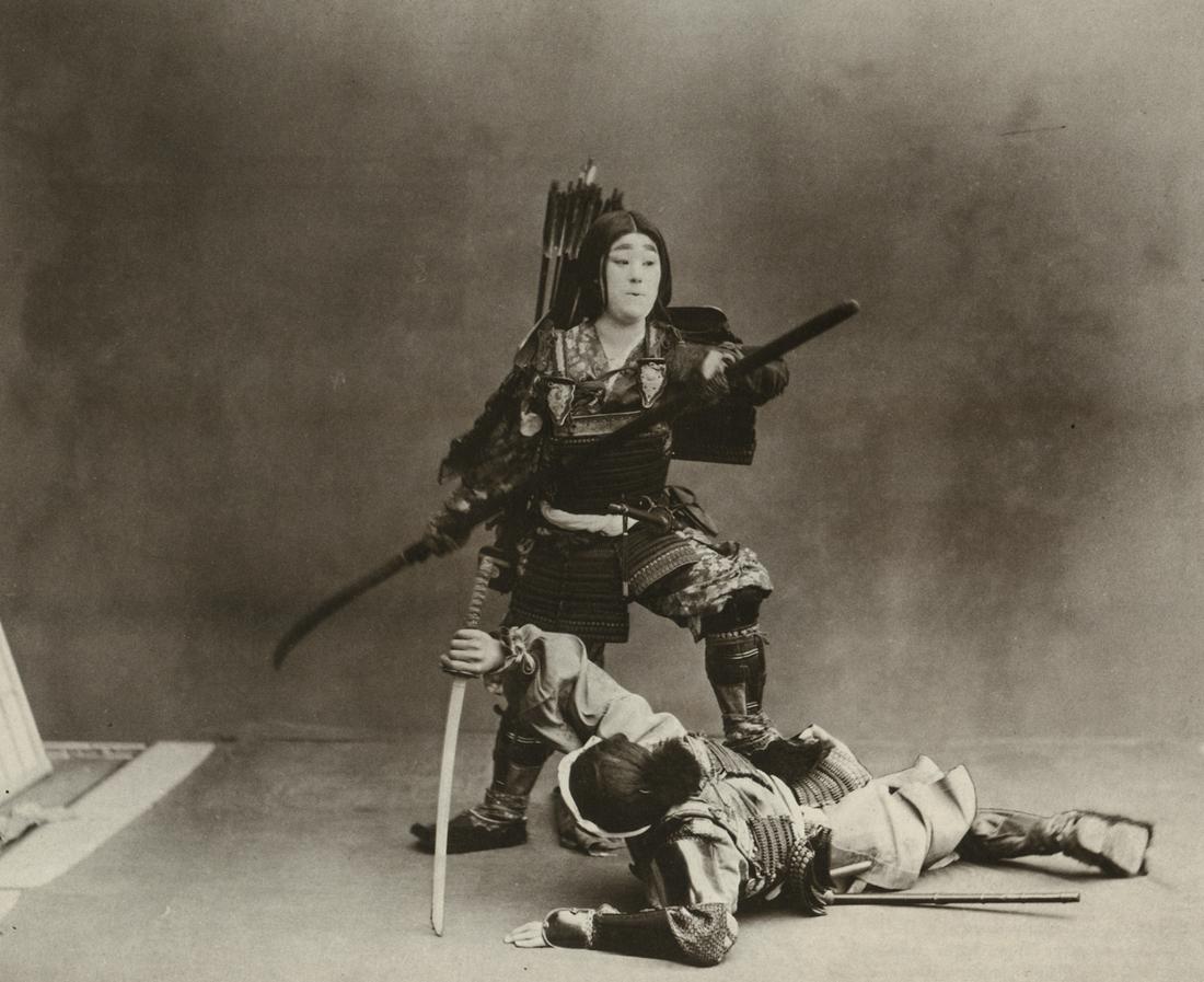 Ogawa Isshin, Female Warrior, Kamakura Period, Japan: Artist: Ogawa Isshin Title: Female Warrior, Kamakura Period, Japan 1890 Medium: Photo Litho, 1979, USA Dimensions: 8.3x6.75" Additional Information: Heat Wax Mounted on 8.5x11" Conservation Board Arti