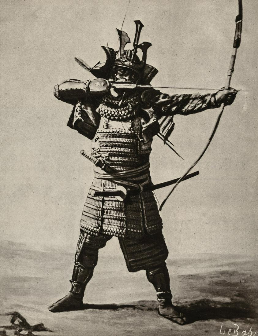 A. Le Bas, Samurai in Armor, 1864: Artist: A. Le Bas Title: Samurai in Armor, 1864 Medium: Photo Litho, 1979, USA Dimensions: 6.05x7.9" Additional Information: Heat Wax Mounted on 8.5x11" Conservation Board Reserve: $40.00 Shipping:<
