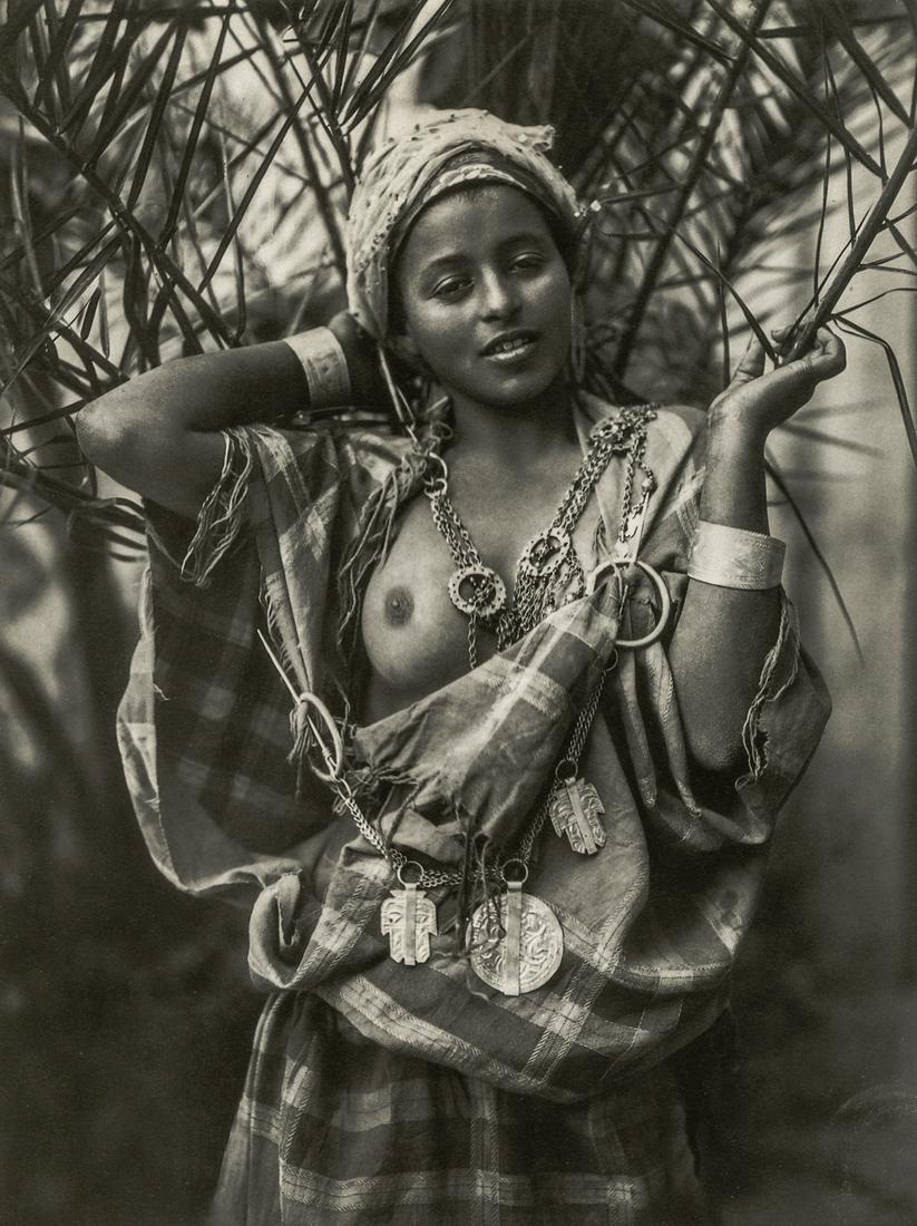 Lehnert & Landrock, Tunisian Girl, Metal Jewelry: Artist: Lehnert & Landrock Title: Tunisian Girl, Metal Jewelry Medium: Photo Litho, 1987, Switzerland Dimensions: 6.6x8.85" Additional Information: Heat Wax Mounted on 11x14" Conservation Board Artist