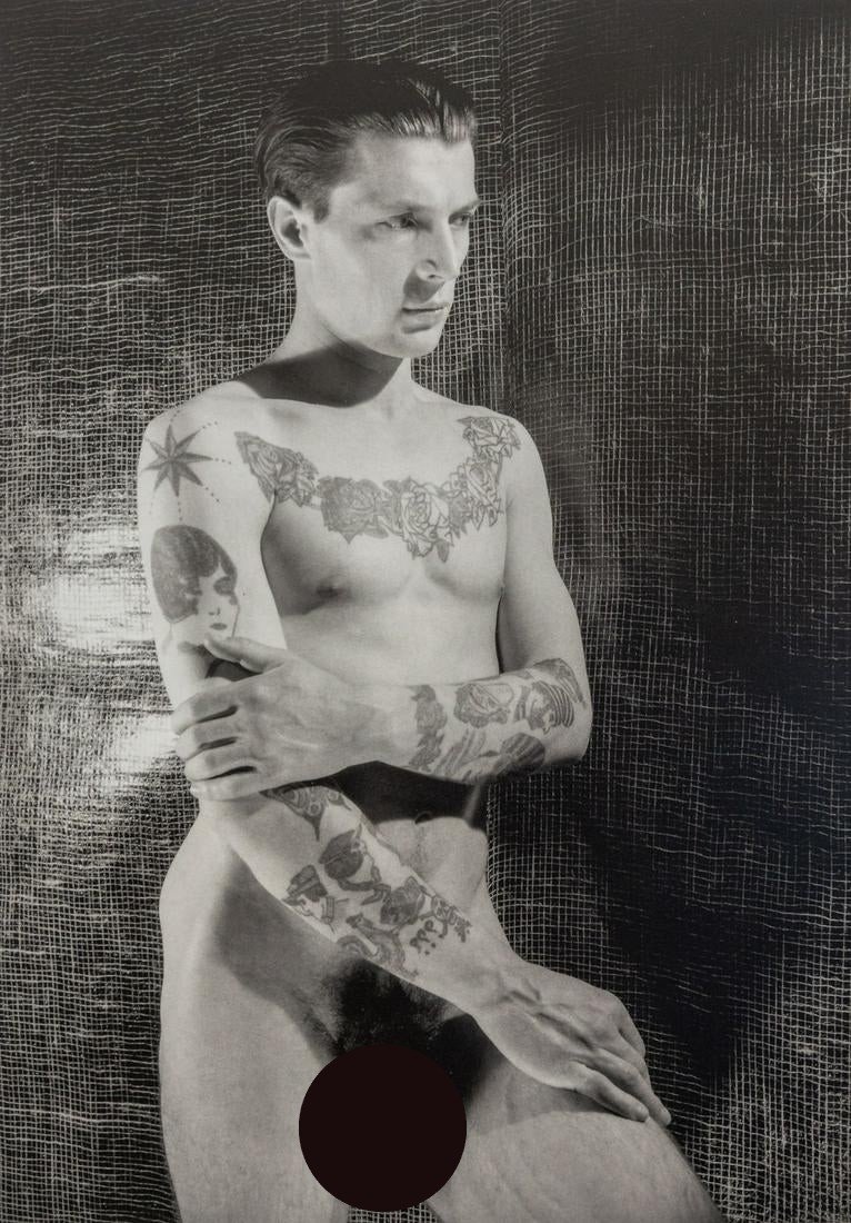 George Platt-Lynes, Nude With Tattoos: Artist: George Platt-Lynes Title: Nude With Tattoos Medium: Photo Litho, 2000, Italy Dimensions: 8.1x11.3" Additional Information: Heat Wax Mounted on 12x16" Conservation Board Artist Bio: George Plat