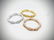 3-Piece Ring Set in Sterling Silver, Rose Gold & Gold - 3